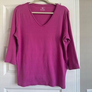 Jones New York Sport Pink V-Neck Tee 1X